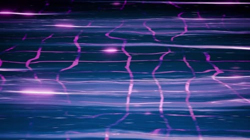 Abstract Cybernetic Grid with Glowing Light Trails