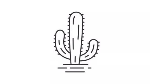 Animated cactus line icon