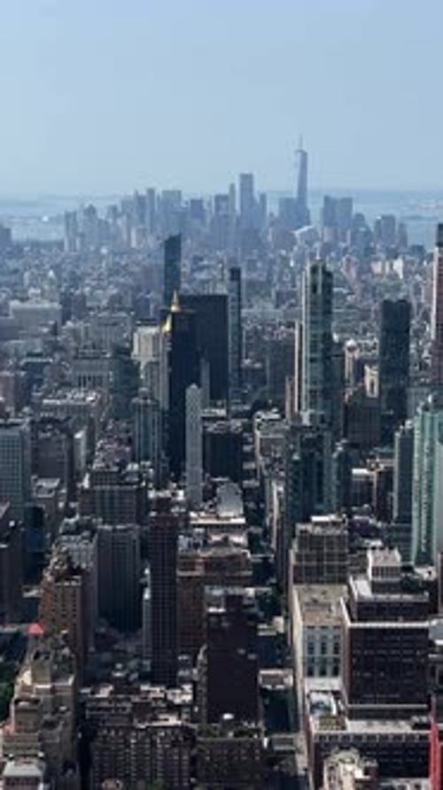 Aerial View of the Stunning New York City Skyline From a High Vantage Point Above