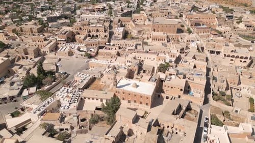 Midyat Cityscape With Stone Houses In Old City