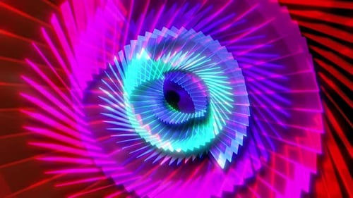 Abstract Neon Geometric Spiral Tunnel Loop Background