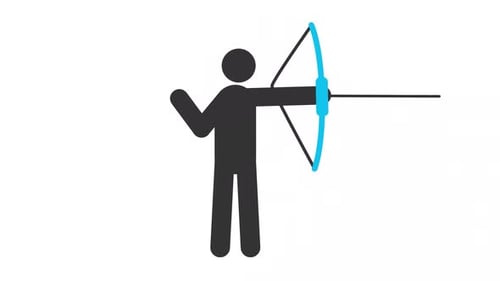Archery stickman animation silhouette