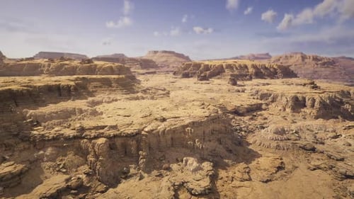 Desert Canyon Aerial View Flyover Animation