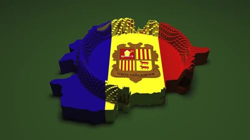 Andorra Map Flag 3D Reveal Animation