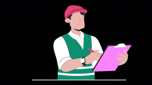 Man Ticking Checklist Animation On Alpha