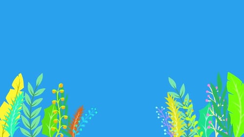 Spring flower cartoon animation with light blue background