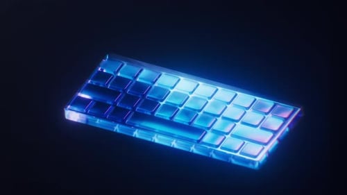 Loop animation of keyboard with dark neon light effect