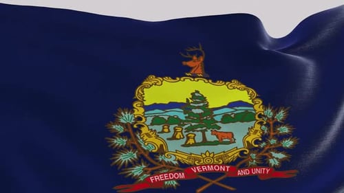 Realistic Waving Flag of Vermont State