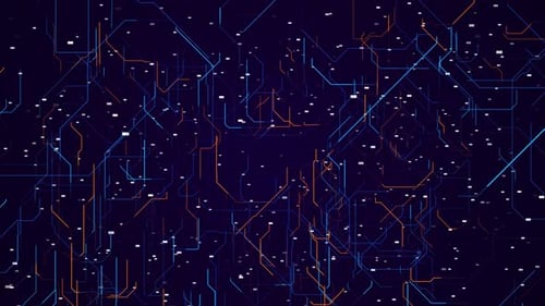 Abstract Digital Grid Lines Connecting Data Points Loop Background