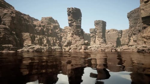 Colorado River with Gorgeous Sandstone Walls and Canyons