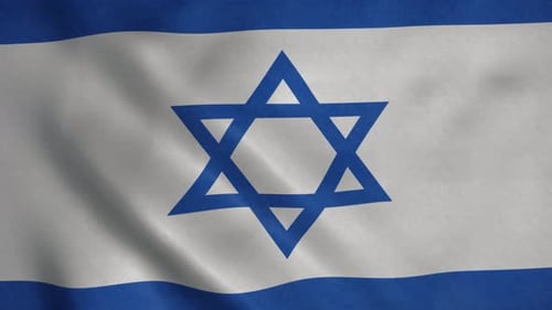 Seamless Loop Animation of Israel National Flag Waving