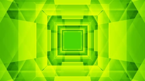 Fond d'animation de boucle de cube mobile transparent vert abstrait
