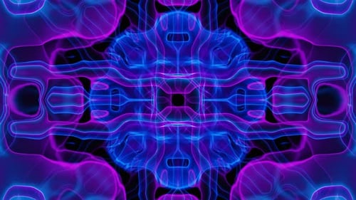 Purple and Blue Neon Abstract Neon Energy Aura Waves Vj Loop Animation