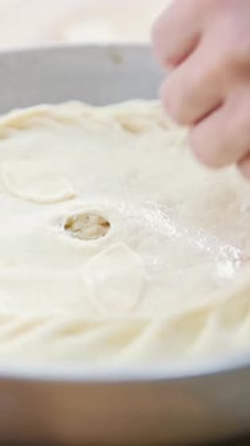 Making a Simple Pie with a Fresh Crust in the