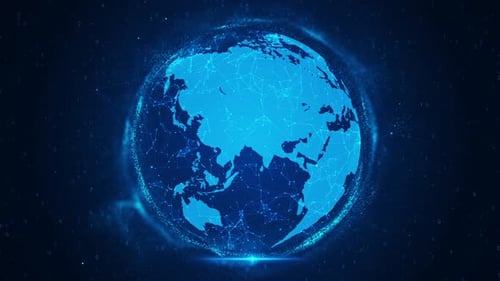 Sphärischer Erdhintergrund des digitalen Technologienetzwerks