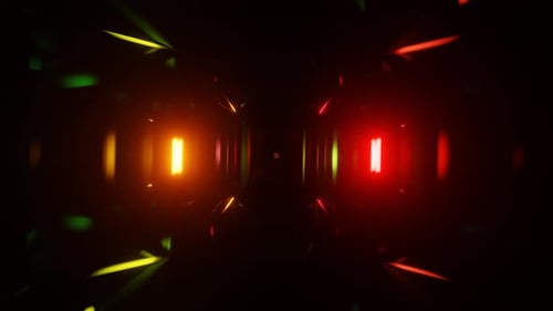 Abstract Neon Geometric Light Tunnel Loop