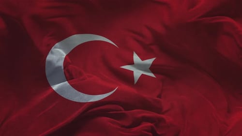 Realistic Waving Flag of Turkey Animation