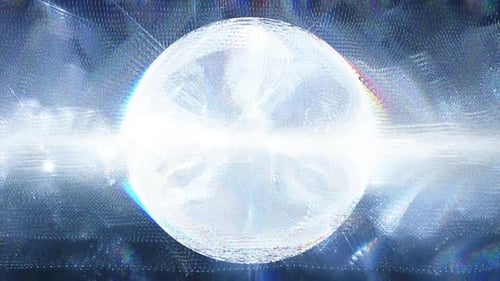 Cyber Blue Glitch Sphere Loop