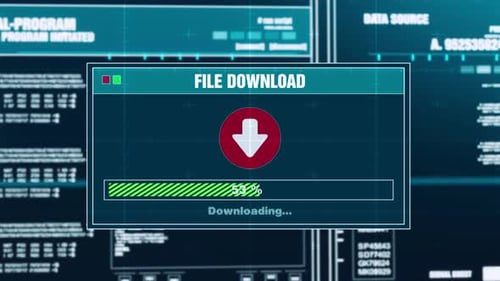 Downloading Files Progress Warning Message Download Complete Alert On Screen