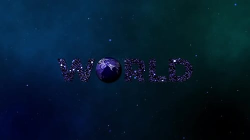 HD World Text with Rotating Earth | Global Space Background Animation