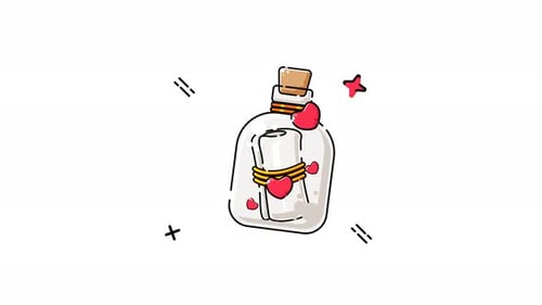 Love Message Bottle Animation