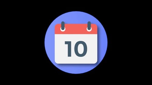 Анимация «Календарь, дата 10»