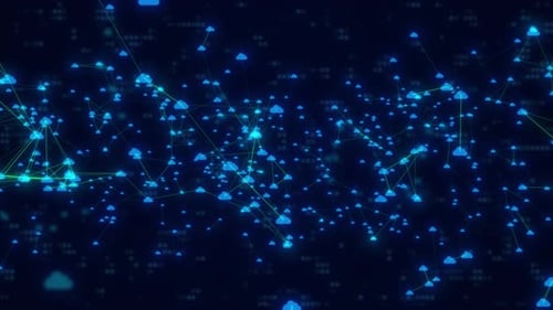 Technology Cloud Network Connection Background Animation