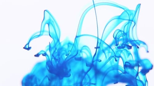 Blue Ink Flowing in Water Abstract Art