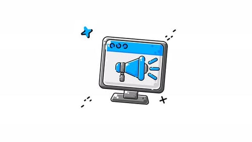 Animated Sketch Style Digital Marketing Announcement Icon