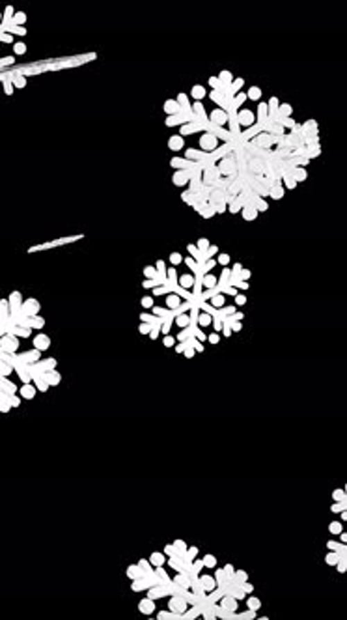 Vertical 3D Snowflake Falling V2