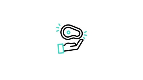 Animated Hand Receiving Meat Minimalist Icon