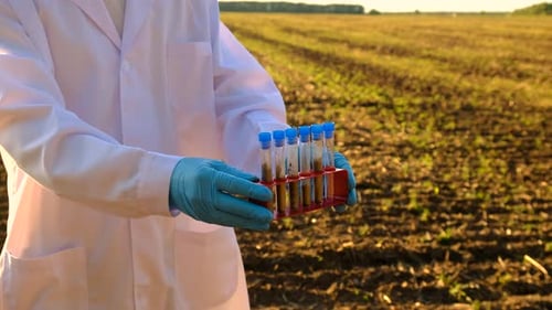 Field Soil Samples for Analysis Selective Focus