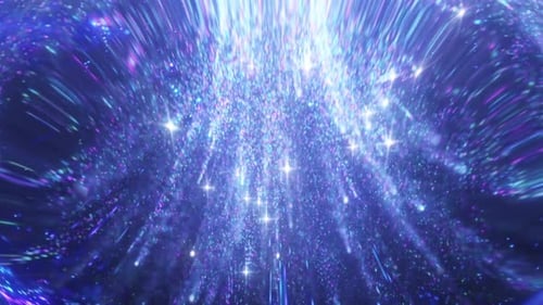 Abstract Glittering Blue Light Particle Stream Background Loop