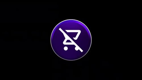 3D Rotating No Shopping Cart Icon Animation