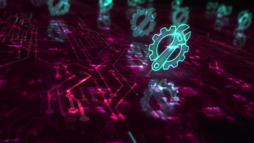 Management-Einstellung, Gang-Symbole, Loop-Cyber-Konzept