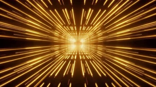 Fundo abstrato de velocidade de distorção com listras de luz douradas