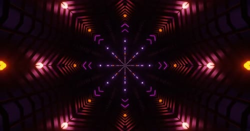 Verzauberter Korridor: Neonparty im 3D-Raum