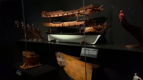 Visitors walking around the museum and magnificent historical antiques