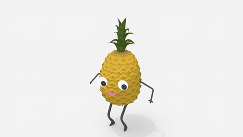 Dancing Pineapple Cartoon Character Animation