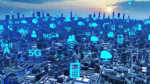 Futuristic 5G Smart City with Seamless Internet Connectivity
