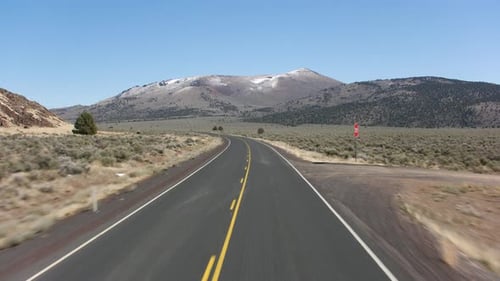 Oregon Circa-2020. Stabilized Driving of Highway Road in Oregon. With