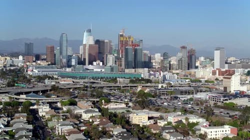 Los Angeles, California / USA - July 16, 2017: Downtown LA Skyline