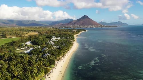 Aerial view of Mauritius Island.