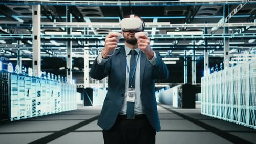 Rechenzentrumsadministrator verwendet Virtual-Reality-Simulationstechnologie zur Überwachung von Systemen