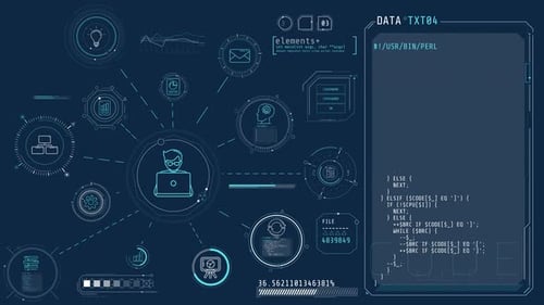 Futuristic HUD Data Interface Elements