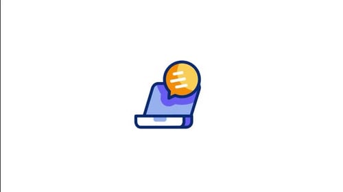 Animated Flat Design Laptop Chat Icon