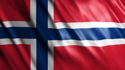 Seamless Looping Waving Flag of Norway Animation