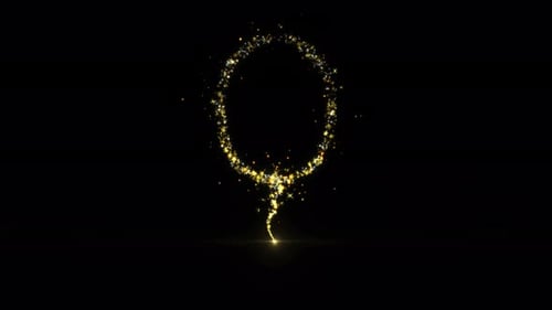 Balloon Sparkling Golden Glitter Spiral Lens Effect