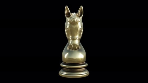 3D Golden Chess Knight Rotation