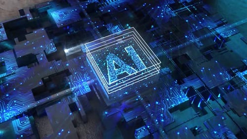 Futuristic AI Digital Technology Concept Animation